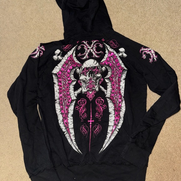 Women's XTREME COUTURE TYPHOON BLACK HOODIE - Picture 3 of 3